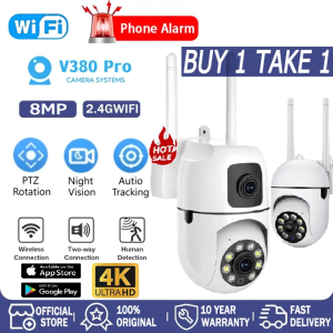 Dual Lens V380 PRO CCTV Camera Outdoor HD IP Security Cameras Wireless Connect Two-Way Audio Night Vision Surveillance