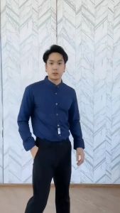 เสื้อคอจีน สีพื้น ดำ เสื้อเชิ้ตชาย เสื้อเชิ้ตแฟชั่น ใส่ทำงาน ใส่เที่ยว เสื้อเชิ้ตทำงาน เสื้อเชิ้ตแขนยาว เสื้อแขนยาว