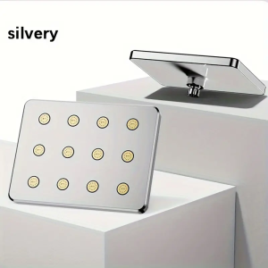 1pc Bathroom High Pressure Shower Head Silvery Plating/black Square Shower Head Daily Fixed Shower Spray For Bathroom