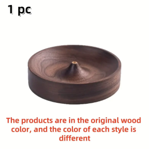 Solid Wood Incense Holder Handmade for Meditation & Home Decor. Natural Grain No Power Needed - Spiritual Holiday Gift