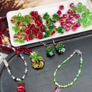 1 Hạt Charm Thủy Tinh Pha Lê Để Làm Đồ Trang Sức Tự Làm - Thiết Kế Chủ Đề Giáng Sinh Dành Cho Vòng Tay Dây Chuyền Trang Trí Túi Xách