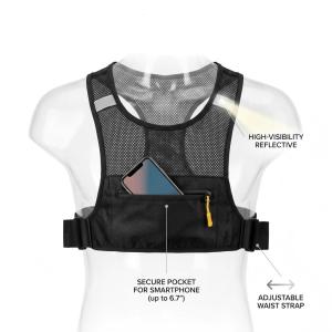 Reflective Running Chest Bag Fits 6.7" Phone - Breathable Lightweight for Marathon Cycling Hiking