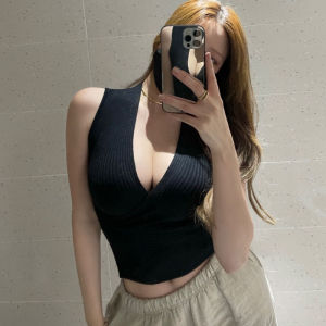 Áo Ba Lỗ Không Tay Màu Đen Thời Trang Nữ Phong Cách Hàn Quốc Áo Ba Lỗ Hở Lưng Ôm Vừa Vặn Mặc Trong Mùa Hè 2022 Áo Ba Lỗ Cotton Pha Trộn