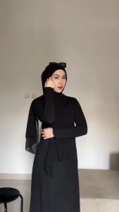 Inner Dress Gamis Manset Lengan Panjang Wanita BB 40 - 80 KG Bahan Spandek Premium - Manset Panjang Dalaman Kaftan Kebaya Dress Abaya Perempuan