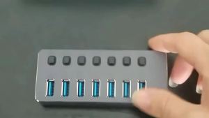 Kebidumei | KEBIDUMEI 10 Port USB 3.0 Hub 5Gbps High Speed Splitter with Independent Switches USB Docking Station for Laptop Desktop PC