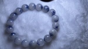 Natural Crystal Dumortierite Bracelet 天然水晶 蓝线石手串 10mm+