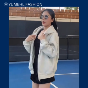 Áo Khoác Nữ Form Rộng Hoodie dưới 70kg Cao cấp boxy phối màu form rộng cho Nữ