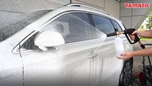 YAMATIC Pressure Washer Gun and Foam Cannon Kit 4000 PSI Power Washer Short Gun with 3/8" Swivel Quick Connect & 5 Nozzle Tips 4oz Foaming Soap for Car Wash Replacement for Most Pressure Washers