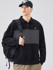 Áo Thun Polo American Casual Cổ Bẻ in Họa Tiết Thời Trang Rộng Rãi Phong Cách Mỹ Mùa Thu Dài Tay Áo Phông Cotton Polyester Thường Ngày