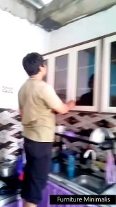 Rak Gantung Kaca / Lemari Gantung Kaca / Lemari Dapur Kaca (6 Pintu)