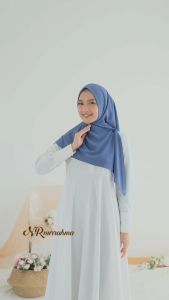 HIJAB SEGIEMPAT OVAL  2 LAYER PAD ANTEM CERUTY BABYDOLL/JILBAB SEGITIGA INSTAN JAHIT DAGU