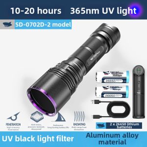 SMILING SHARK | Ultraviolet Light 365nm UV Flashlight For Fungi Detection