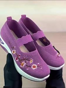 CHUNZULI | Easy-On Elderly Slippers Summer Canvas Sandals Breathable Mesh