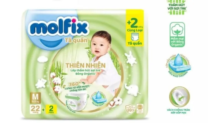 Bỉm quần molfix size M 24 miếng