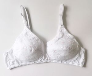 Golden Crown Phoenix Cotton U-shaped Movement Bra for Middle-aged Women with Plant Florals Pattern No Inserts Required