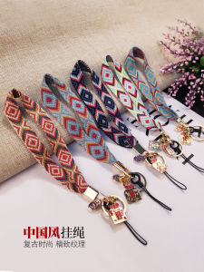 Handcrafted Short Mobile Phone Pendant Lucky Charm Bracelet Woven Design Ethnic Style Universal Protective Lanyard for Phones