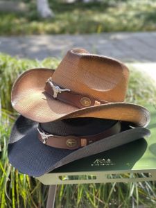 Western Cowboy Hat Mens and Womens Outdoor Spring and Summer Hiking Travel Sun Protection Sun Hat Tibetan Fedora Hat Beach Hat