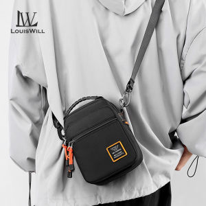 LouisWill กระเป๋าผู้ชายกันน้ำกระเป๋า Crossbody กระเป๋า Oxford ผ้าอเนก กระเป๋าที่สะพายไหล่ลาย ขวางแฟชั่น มินิถุง ป้องกันรอย ขีดข่วนสาย กระเป๋าหน้าอกเล็ก