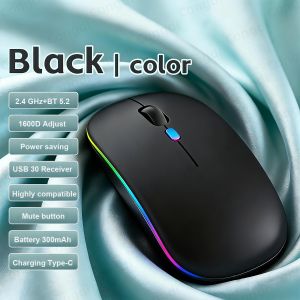 Congdi | Rechargeable Wireless Computer Mouse 2.4G Bluetooth-Compatible Wireless Mouse USB Silent Gamer Mice For PC Laptop Macbook Tablet