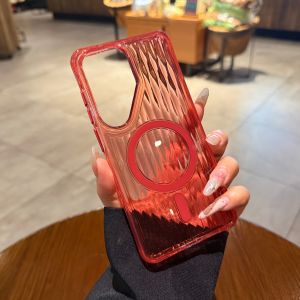 Transparent Brown Ripple Design Protective Case Magnetic Charging Drop Resistant