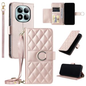 szhaiyu | Leather Wallet Card Slot Crossbody Wrist Strap Case for Xiaomi Redmi Note 15 14 Pro 13 14 15 Pro Plus 5G 4G Lanyard Stand Cover