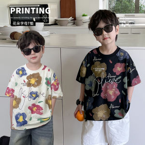 เสื้อยืดแขนสั้นสำหรับเด็กชายและเด็กหญิง 2025 แบบใหม่ คอกลมแขนสั้น ดีไซน์พิมพ์ลายทันสมัย ​​ลำลองและสวมใส่สบาย