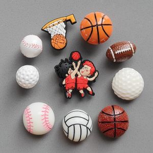 Crocs Hole Shoe อุปกรณ์ตกแต่ง ธีมบาสเก็ตบอล อินเทรนด์ Boy 3d Basketball Buckle ทันสมัย คลิปหนีบรองเท้าบุคลิกลักษณะ