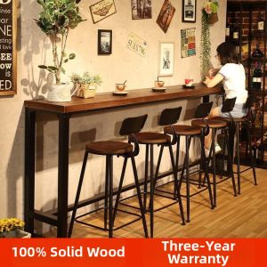Home Bar Table and Chairs Set High Feet Long Bar Use