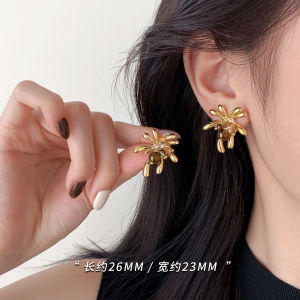 Luxurious Retro 999 Silver Firework Tiger Eye Stone Earrings Womens Fashion Jewelry Ear Cuffs Elegant Alloy Ear Rings