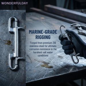 New Dual Head Marine Diving D Ring Snap Hooks With Swivel Bolt Snap Hook Clip 316 Stainless Steel Oval Swivel Spring Snap Hook