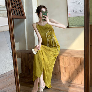 Elegant Chinese Style Off-Shoulder Long Dress Womens Summer Vintage Embroidery Sleeveless Gown Beautiful A-Line Midi Dress