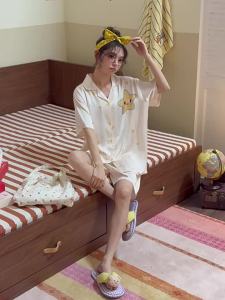 Baisina | Đồ Ngủ Áo T-shirt và Quần Short Lụa Băng Mới