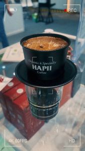 Hapii Coffee - Cà Phê Hữu Cơ Pha Phin Nguyên Chất Hộp 250G - Nguyên Hạt và Xay Sẵn