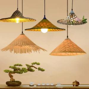 forsso | Rustic Farmhouse Style Bamboo Woven Pendant Light