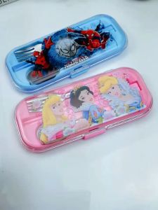 ชุด ช้อนส้อมเด็ก พกพาพร้อมกล่อง 25 ชุดช้อนส้อมเด็ก