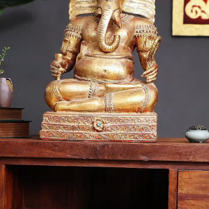 ไม้เนื้อแข็งแกะสลักเปิดช้างโชคลาภเครื่องประดับพระเจ้าจมูกช้างพระพุทธรูปหัวช้างอินเดียห้างสรรพสินค้าร้านค้าห้องนั่งเล่นเครื่องประดับช้างเครื่องประดับ