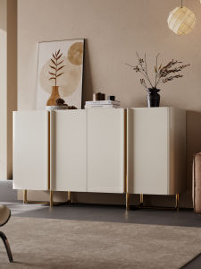 Entrance Facing French Creamy Style Solid Wood Decorative Shoes and Wine Cabinet