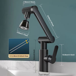 Mechanical Arm Universal Faucet Bathroom Kitchen Splashproof Faucet Bathroom Countertop Basin Hot and Cold Tap Faucet Accessorie