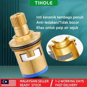 TIHOLE Brass Replacement Faucet Valve Core Double Sink Basin Kitchen Wall Tap Headwork Cartridge Spindle Copper Ceramic Brass Water Tap Catridge Easy installation Bathroom Kitchen Accessories Alat Ganti Paip Sinki