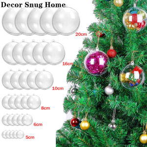 【Free Shipping】5/6/8/10cm Transparent Ball Open Plastic Clear Bauble Ornament Christmas Party Hanging Pendant Gift Package Supplies