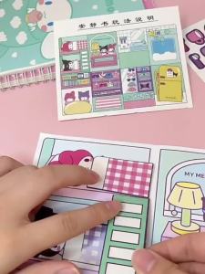 ed Sanrio Quiet Book Cutting-Free Toy Book Clow M Melody Children DIY Dress Up Play House