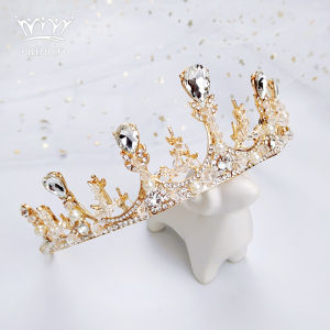 Princess Crown Hairband Childrens Birthday Party Host Girls Crystal Headwear Performance Showcase Gift