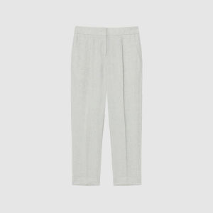 ICICLE | Summer Wear Soft Linen Pure Color Nine Tenth Pleated Tapered Pants