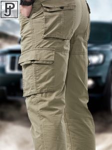 Quần Dài Thường Ngày Bằng Cotton Nguyên Chất Mỏng Mùa Xuân Quần Dài Ngoài Trời Quần Áo Làm Việc Trẻ Em Nhiều Túi Quần Dài Thẳng