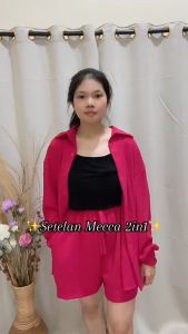 BestStore Setelan Mecca 2IN1 - SET Kemeja + Hotpants / Setelan Wanita Kekinian / Setelan Crikle Kekinian