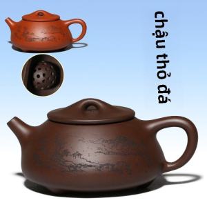 Yixing Genuine Raw Ore Purple Clay Classic Jingzhou Stone Gourd Ladle Pot 240 Purple Clay Teapot Tea Set
