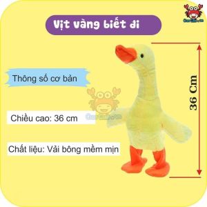 Đồ chơi vịt poka nhồi bông nhại giọng biết đi vui nhộn