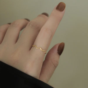 No Fading! Fine Wave Ring Female Niche Style Unique Design Simple Bracelet Ring Affordable Luxury Fashion Fancy