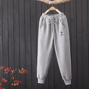 Sporty Womens Autumn Winter Casual Pants High Waist Harlan Style Loose Fit Sweatpants Anti-Pilling Polyester Fiber