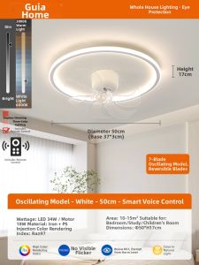 GUJIA | Modern Simple Swivel Ceiling Fan Light for Childrens Room